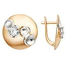 Серьги из красного золота с фианитами