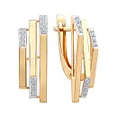 Серьги из красного золота с фианитами