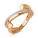 Кольцо из красного золота с фианитами