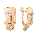 Серьги из красного золота с фианитами