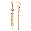 Серьги из красного золота с фианитами