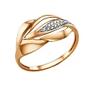 Кольцо из красного золота с фианитами