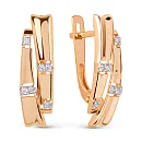 Серьги из красного золота с фианитами