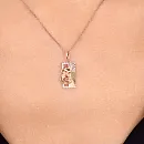 Подвеска из красного золота с фианитами