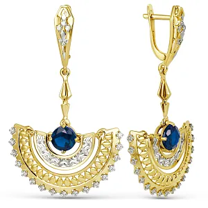 Серьги из желтого золота с лондон топазами