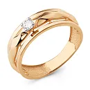 Кольцо из красного золота с фианитом