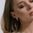 Серьги из красного золота с фианитами