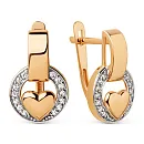 Серьги из красного золота с фианитами