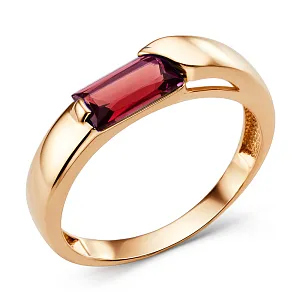 Кольцо из красного золота с гранатом