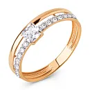 Кольцо из красного золота с фианитами