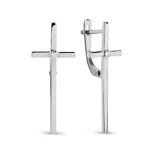 Серьги из белого золота с фианитами