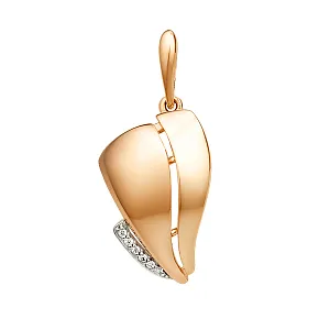 Подвеска из красного золота с фианитами