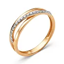 Кольцо из красного золота с фианитами