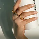 Кольцо из красного золота с фианитами