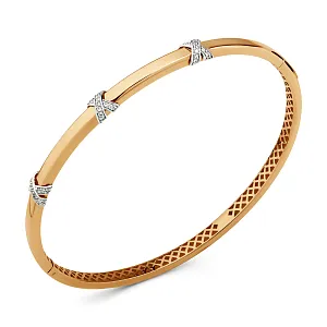 Браслет из красного золота с фианитами