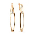 Серьги из красного золота с фианитами