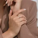 Кольцо из красного золота с фианитами