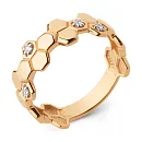 Кольцо из красного золота с фианитами