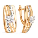 Серьги из красного золота с фианитами