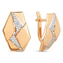 Серьги из красного золота с фианитами