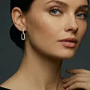 Серьги из желтого золота с бриллиантами