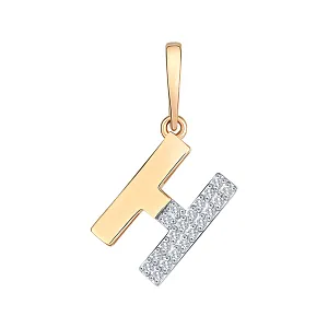 Подвеска из красного золота с фианитами