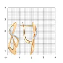 Серьги из красного золота с фианитами