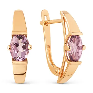 Серьги из красного золота с аметистами