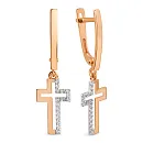 Серьги из красного золота с фианитами