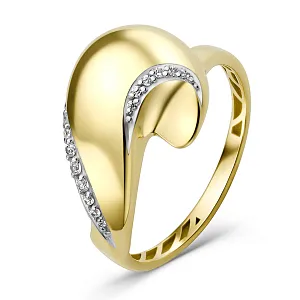 Кольцо из желтого золота с фианитами