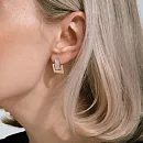 Серьги из красного золота с фианитами