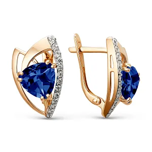 Серьги из красного золота с корундами