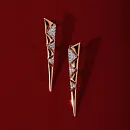 Серьги из красного золота с фианитами