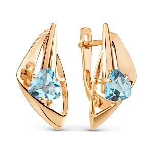 Серьги из красного золота с swiss топазами