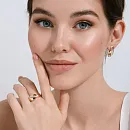 Кольцо из красного золота с фианитами