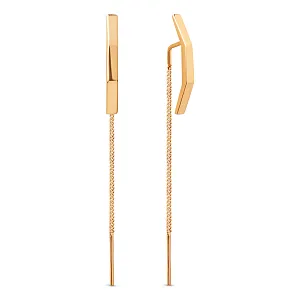 Серьги продевки из красного золота