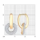 Серьги из красного золота с фианитами
