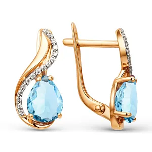 Серьги из красного золота с топазами