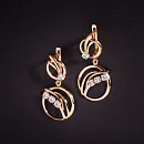 Серьги из красного золота с фианитами