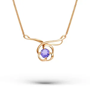 Колье из красного золота с аметистом
