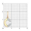 Подвеска из красного золота с фианитами