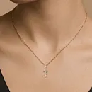 Крест из красного золота с бриллиантом