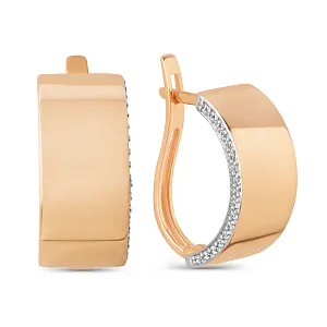 Серьги из красного золота с фианитами