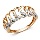 Кольцо из красного золота с фианитами