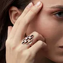 Кольцо из красного золота с фианитами