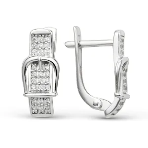 Серьги из белого золота с фианитами