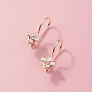 Серьги детские из красного золота с фианитами