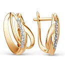 Серьги из красного золота с фианитами