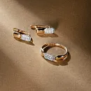 Серьги из красного золота с фианитами