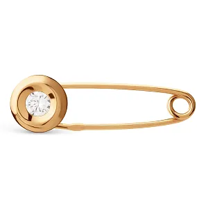 Булавка из красного золота с фианитом